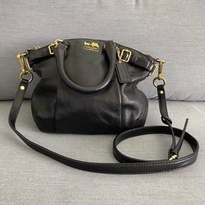 COACH Black crossbody with gold hardware